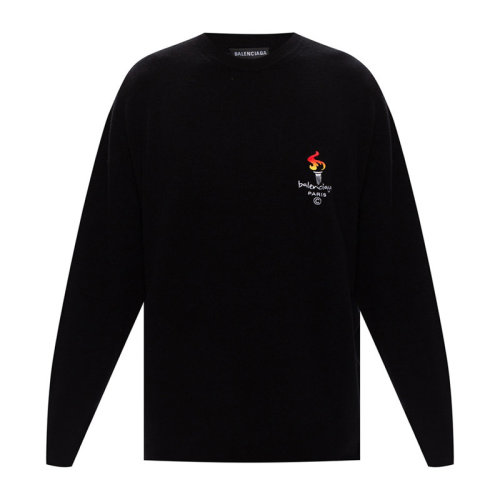 Balenciaga/巴黎世家  男装 时尚简约 男士黑色火炬图案针织衫/毛衣 621032T41041070 HKY210468