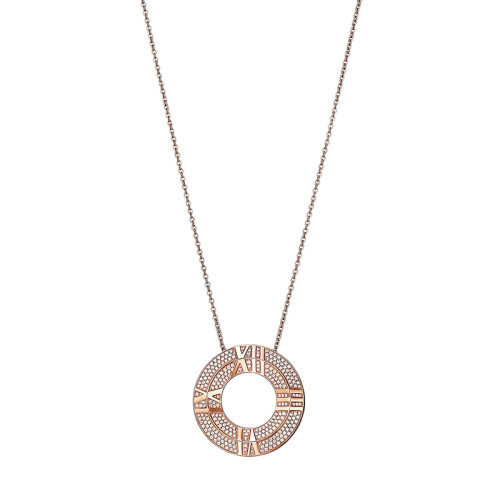 Tiffany & Co./蒂芙尼 Atlas X系列 18K金玫瑰金镶嵌265颗钻石刻有罗马数字圆形吊坠67757181