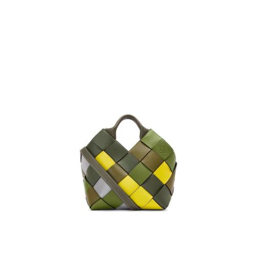  LOEWE罗意威 22年秋冬 女士 手提包 Small Surplus Leather Woven basket bag in classic calf