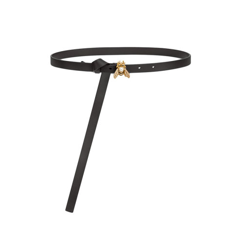 DIOR/迪奥 22年春夏新款 D-BEE系列 女士黑色光滑牛皮革饰白色玻璃珠小蜜蜂扣腰带15毫米B0293UVWV_M900