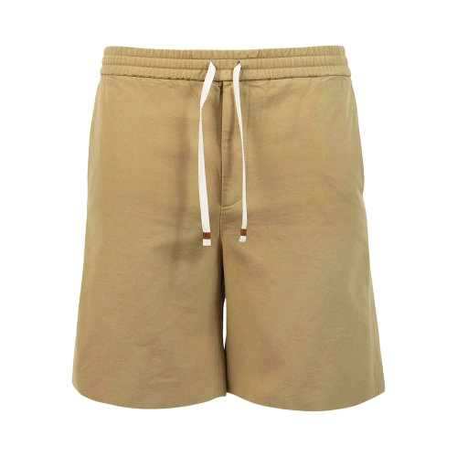 GUCCI/古驰 男士米色棉质后侧条纹装饰字母LOGO印花短裤 666529-Z8AQE-9727