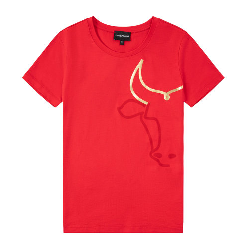 Emporio Armani/安普里奥阿玛尼 红色印花 女士短袖T恤  [CNY Capsule新年限定] 3K2T8T-2J95Z-0334