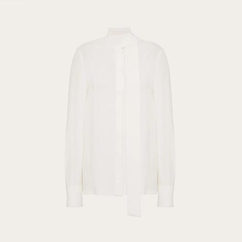  VALENTINO华伦天奴 22年秋冬 女士 长袖衬衫 CHEMISIER EN GEORGETTE 1B3AB3Y31MHA03