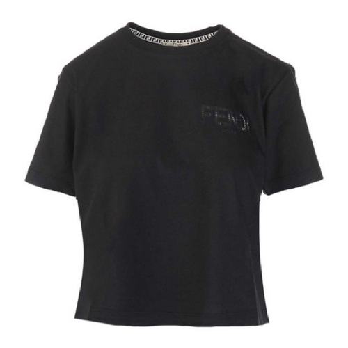  FENDI/芬迪 女士黑色棉质短袖T恤 FS7389-AFLD-F0GME PLFSX