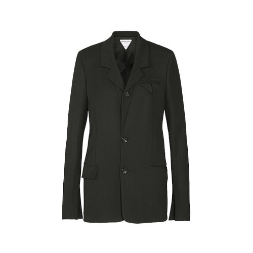 Bottega Veneta/葆蝶家 宝缇嘉女装 女士黑色经典时尚单排扣秋冬西服外套 636453V02W01000