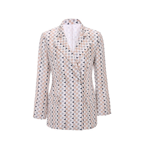 bifubyxingchen/彼伏几何LOGO真丝西装女士西服