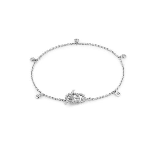  GUCCI古驰 22年秋冬 女士 GG Running系列18k金钻石手链 481671 J8568 9066