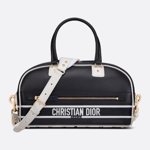  DIOR迪奥 22年秋冬 女士 单肩包 中号 Dior Vibe Bowling 拉链手袋 M6202OOBR_M928
