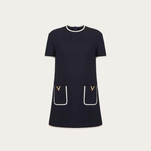  VALENTINO华伦天奴 22年秋冬 女士 连衣裙 ROBE EN CREPE COUTURE 1B3VAZU21CF671