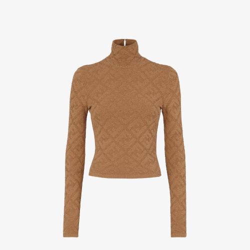  FENDI芬迪 22年秋冬 女士 针织衫 米色人造丝毛衣 FZX749AGIRF1FLF