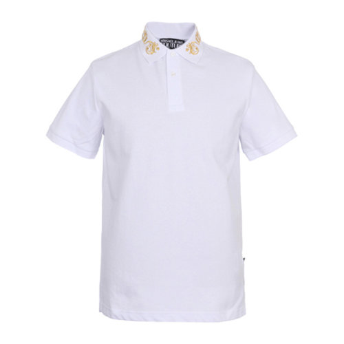 VERSACE JEANS/范思哲牛仔 男士纯色棉质经典字母徽标刺绣图案翻领短袖T恤POLO衫 B3GVB7P6-36571 多色可选