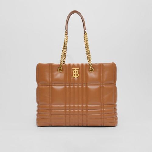  BURBERRY 22年秋冬 女士 Lola - 中号绗缝羔羊皮萝纳购物袋 80490601