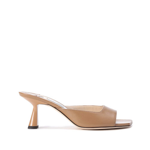 Jimmy Choo/周仰杰【22春夏新款】女士皮革马蹄跟凉鞋拖鞋 ZANIA 65 NAP