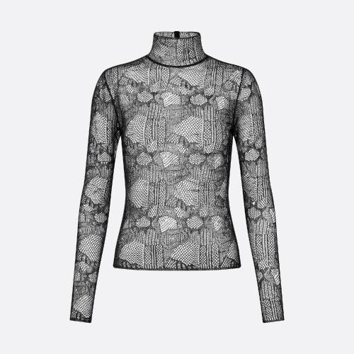  DIOR迪奥 22年秋冬 女士 长袖T恤 修身剪裁上衣 254S54AM601_X9000