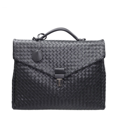 Bottega Veneta/葆蝶家 男士黑色羊皮公文包113095V46511000