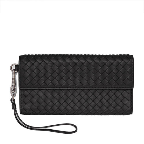Bottega Veneta/葆蝶家 宝缇嘉 女士 黑色羊皮长款卡包钱包 427552V001N1000 HJH0015X