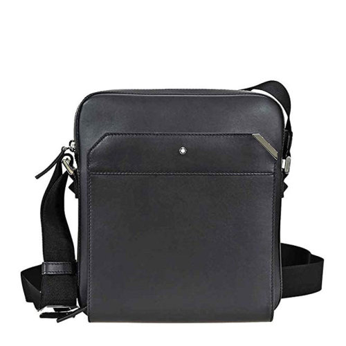 MontBlanc/万宝龙 男士黑色牛皮斜挎包单肩包商务休闲公文包男包 114659