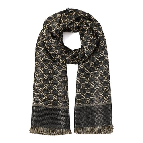 GUCCI/古驰 男女同款 中性金银丝线GG提花披肩围巾围脖 499352-3G119-1075