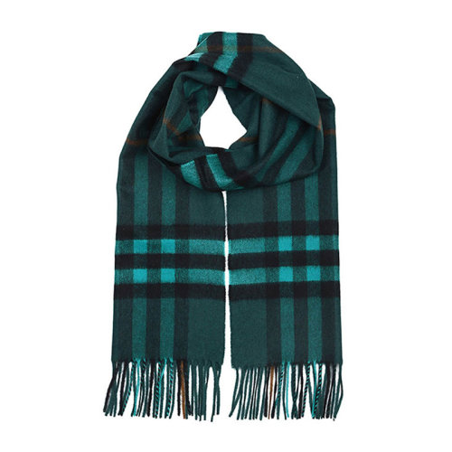 BURBERRY/博柏利 男士绿色羊绒时尚条纹流苏装饰保暖围巾围脖 3978255