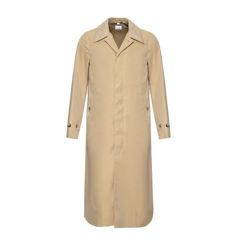 纯棉卡其色翻领长款大衣 BURBERRY/博柏利 巴宝莉 男装 男士外套 风衣 男士大衣瑕疵特卖（陈列痕迹，不影响使用）