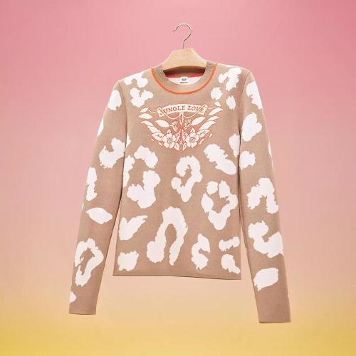 HERMES爱马仕 22年秋冬 女士 长袖衬衫 Pull manches longues motif ??Jungle Love Fluo??