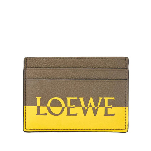 LOEWE/罗意威 22新款Signature系列 男士月桂绿色柠檬黄色粒面/光滑小牛皮卡包卡片夹C314322X01-1817