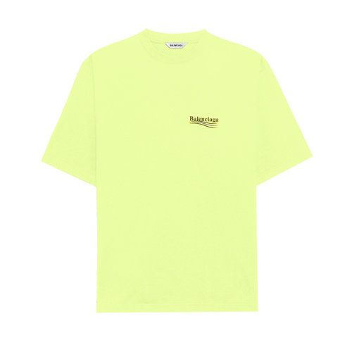 Balenciaga/巴黎世家  女装 时尚百搭 圆领 女士荧光黄棉质短袖T恤 641655TJVF77110 HKY012467