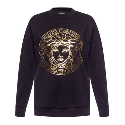 VERSACE/范思哲 女士黑色棉质经典美杜莎头像装饰圆领长袖上衣卫衣运动衫套头衫 A83935-A227994-A1008