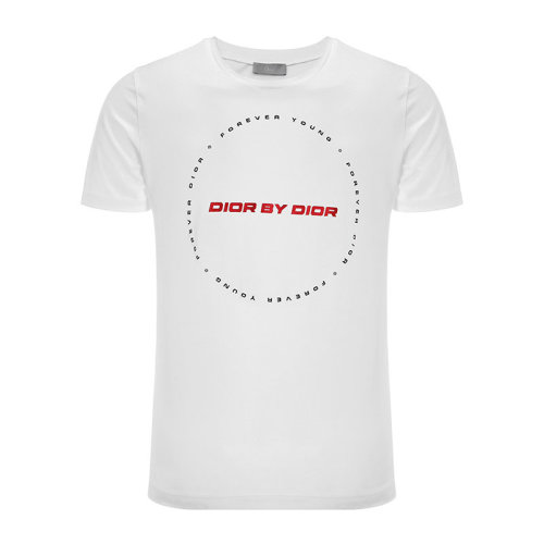 DIOR/迪奥 胸前品牌字母logo 男士白色棉质圆领时尚休闲短袖T恤 863J611W5810089白色 M