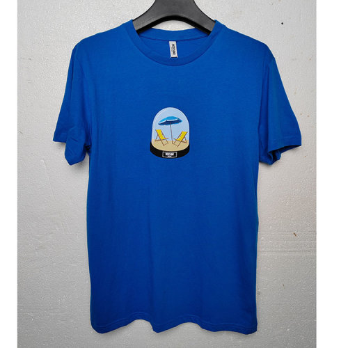 MOSCHINO/莫斯奇诺蓝色男士短袖T恤  5T19255504  瑕疵折扣