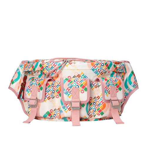 GUCCI/古驰 22新款北面联名系列 男女同款大号黑色饰绿色细节多色尼龙联名主题印花单肩腰包650297UNHCN9165