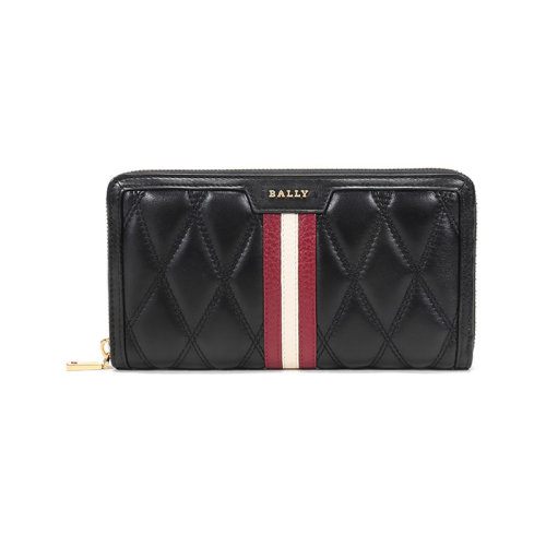 BALLY/巴利 女士皮质长款拉链钱包钱夹条纹 DALEN QT