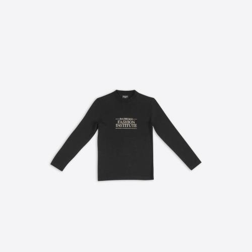BALENCIAGA巴黎世家 22年春夏 女士 长袖T恤 Womens Fashion Institute Fitted Long Sleeve T-
