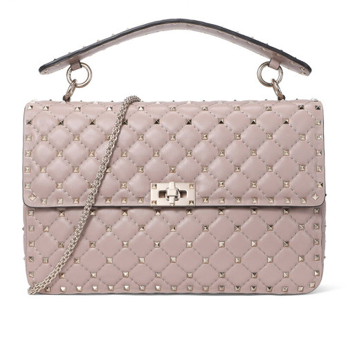 Valentino/华伦天奴  女包女士皮革时尚百搭铆钉装饰链条单肩斜挎手提包  RW2B0121NAP 0NO