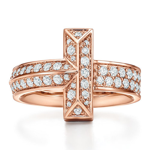 Tiffany & Co./蒂芙尼  Tiffany T系列18K金玫瑰金配以钻石戒指  68169712