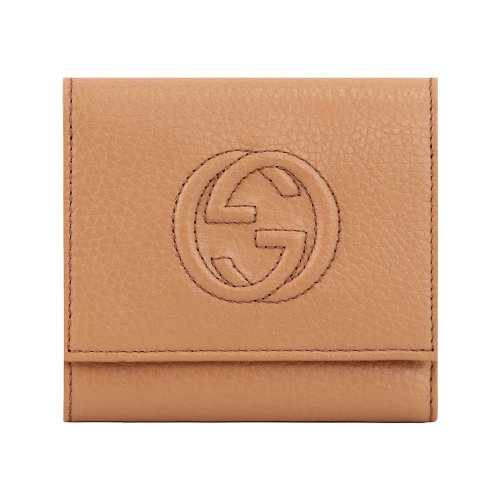 GUCCI/古驰 女士纯色皮革短款折叠钱包钱夹 598207-A7M0G 多色可选