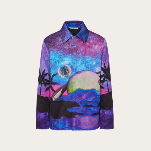  VALENTINO华伦天奴 22年秋冬 男士 夹克 VESTE EN COTON IMPRIMé WATER SKY XV3CJH2781CW33