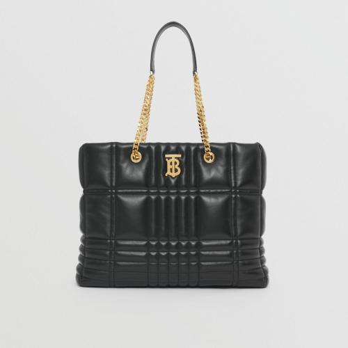  BURBERRY 22年秋冬 女士 Lola - 中号绗缝羔羊皮萝纳购物袋 80490591