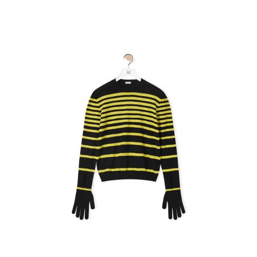  LOEWE罗意威 22年秋冬 男士 针织衫 Stripe glove sweater in wool H526Y14KD0-1108