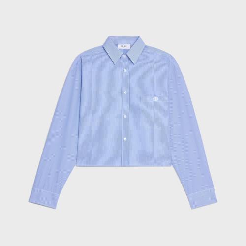  CELINE赛琳思琳 22年秋冬 女士 长袖衬衫 CHEMISE CROPPED POPELINE RAYéE 2C837937S.01NL
