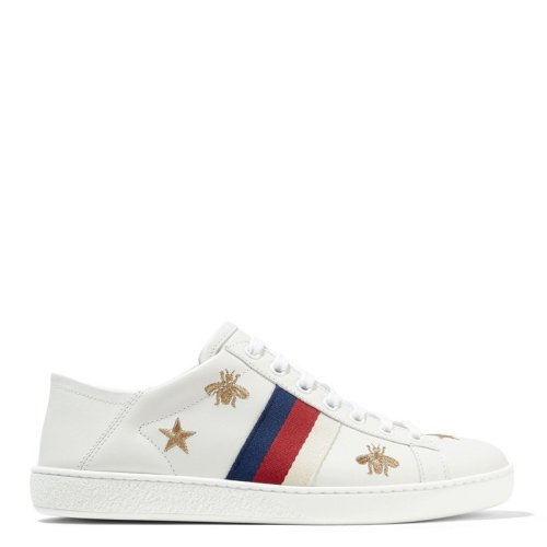 GUCCI/古驰 Ace系列女士饰蜜蜂和星星女士休闲运动鞋498205AXWQ0