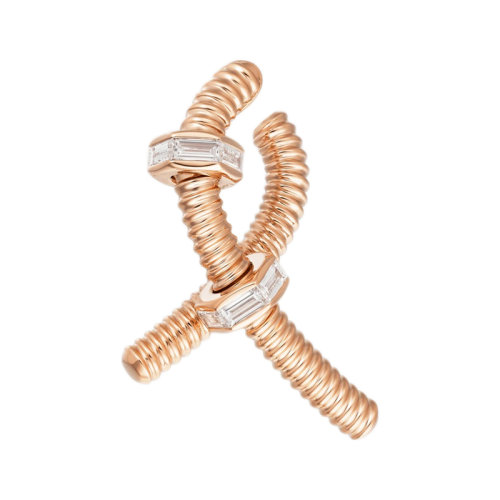 CARTIER/卡地亚  éCROU DE CARTIER系列 18k金玫瑰金钻石螺母左耳环B8301437