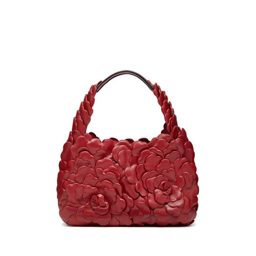 Valentino/华伦天奴  Hobo Atelier系列 女士小号华伦天奴红03玫瑰色纳帕版斜挎手提单肩包VW2B0I57JBZ0RO