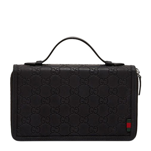 GUCCI/古驰 男士黑色皮革长款钱夹