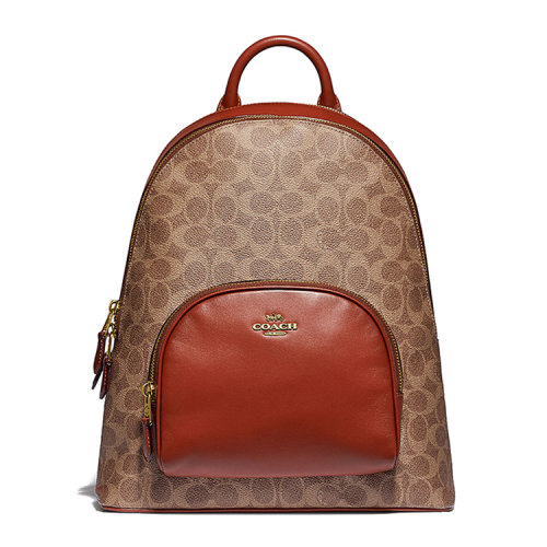 COACH/蔻驰 经典标志帆布/配皮CARRIE双肩包 1028