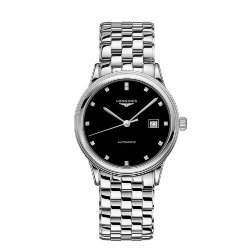 LONGINES/浪琴  军旗系列自动机械黑色表盘镶钻男士腕表40毫米L4.984.4.57.6