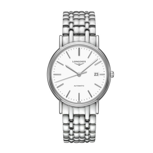 LONGINES/浪琴 时尚系列 自动机械钢质表壳钢链白色表盘男表L4.921.4.12.6