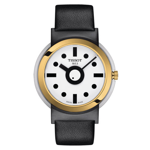 TISSOT/天梭 孟菲斯系列限量版 男士白色表盘石英机芯精钢表壳棕色合成材料表带腕表41毫米T134.410.27.011.00