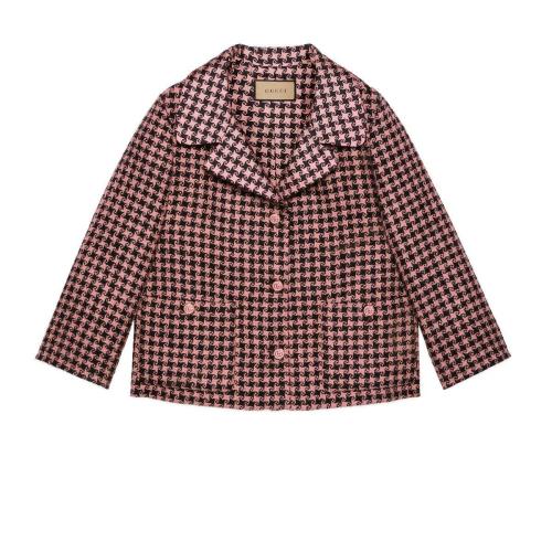  GUCCI古驰 22年秋冬 女士 千鸟格羊毛夹克 674323 ZAHXM 1250 预定商品2-6周发货