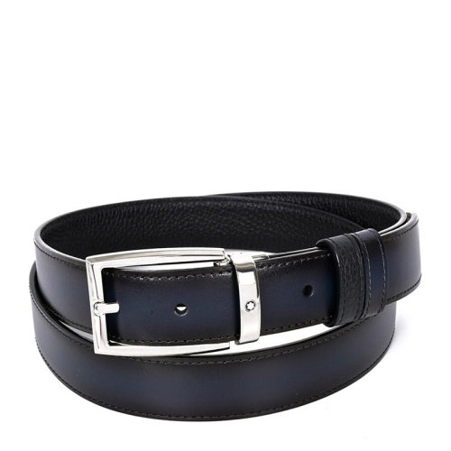 MontBlanc/万宝龙 男士经典蓝色卡扣腰带皮带 123899